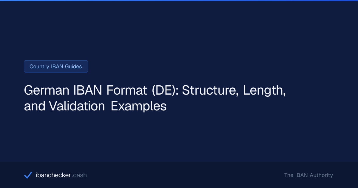 German IBAN Format (DE): Structure, Length, and Validation Examples ...