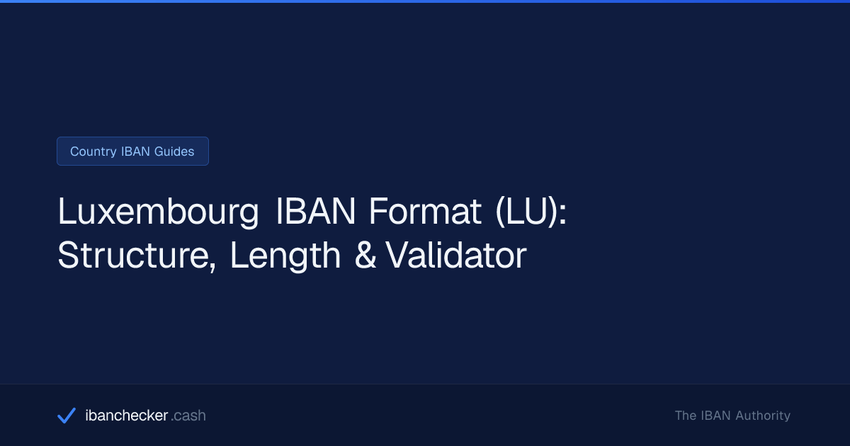 Luxembourg IBAN Format (LU) — Structure, Length & Validator ...