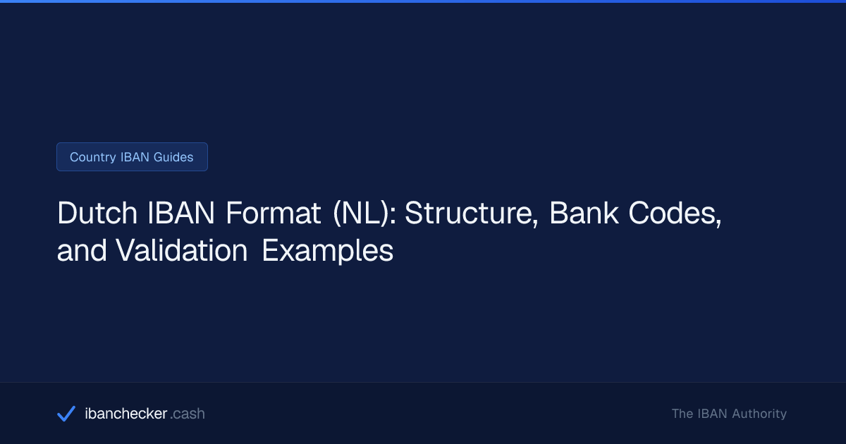 Dutch IBAN Format (NL): Structure, Bank Codes, and Validation Examples ...